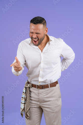 Bild auf Leinwand Young man yelling expressing strong emotion