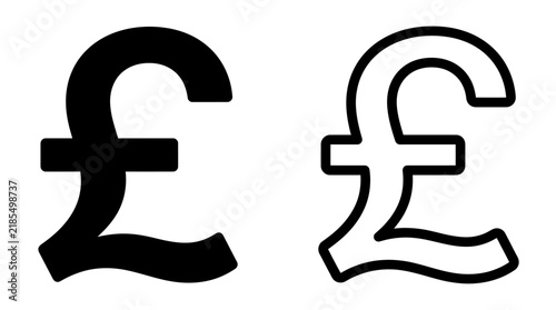 Fotografie Two styles of british pound sterling currency symbol for financial design