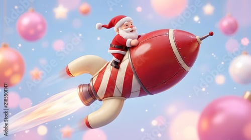 Creative minimalist 3D rendered Christmas or holiday object beautifully illuminated