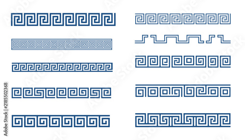 Greek Key Seamless Border Pattern Vector Set