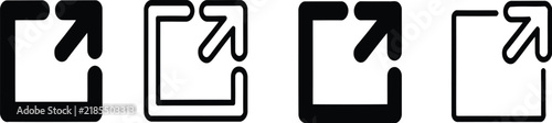 Photography External link icon set, outgoing link symbols for websites, web navigation, hyperlinks, internet connectivity, user interface, and vector design