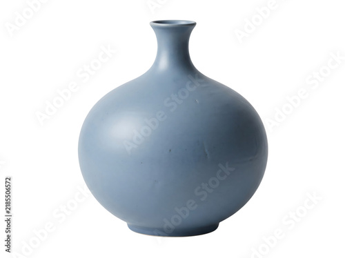 Fotografie Empty light blue ceramic vase with round shape modern decor home decor decorativ