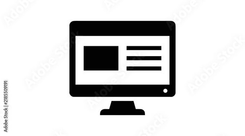 Vector illustration of computer monitor icon on a transparent background