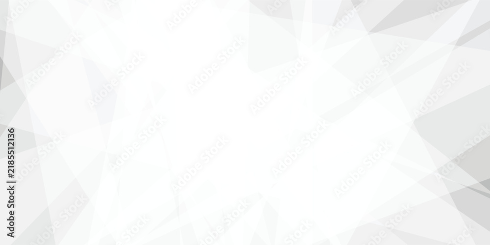 Obraz premium Abstract White Geometric Background with Overlapping Light Gray Polygons and Triangles .
