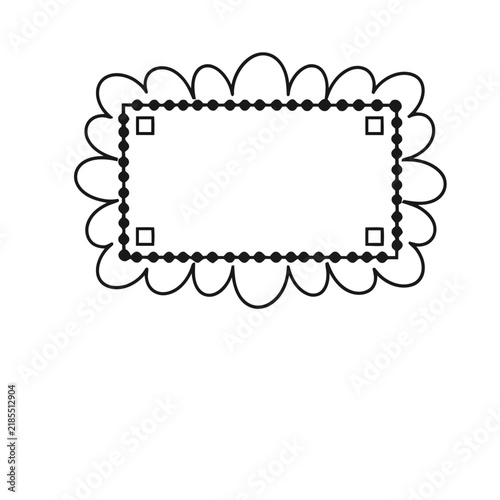 Scalloped Rectangular Frame with Dots and Squares