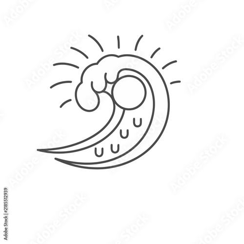Stylized wave and sun icon