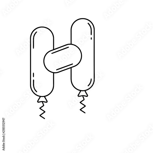 Two balloons and a capsule icon
