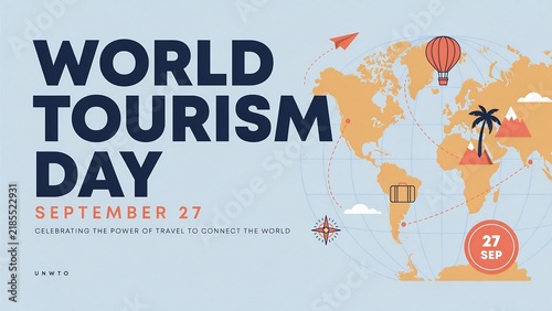 World tourism day celebration illustration