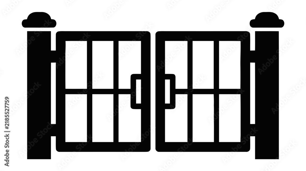 Obraz premium Vector illustration of gate icon on a transparent background