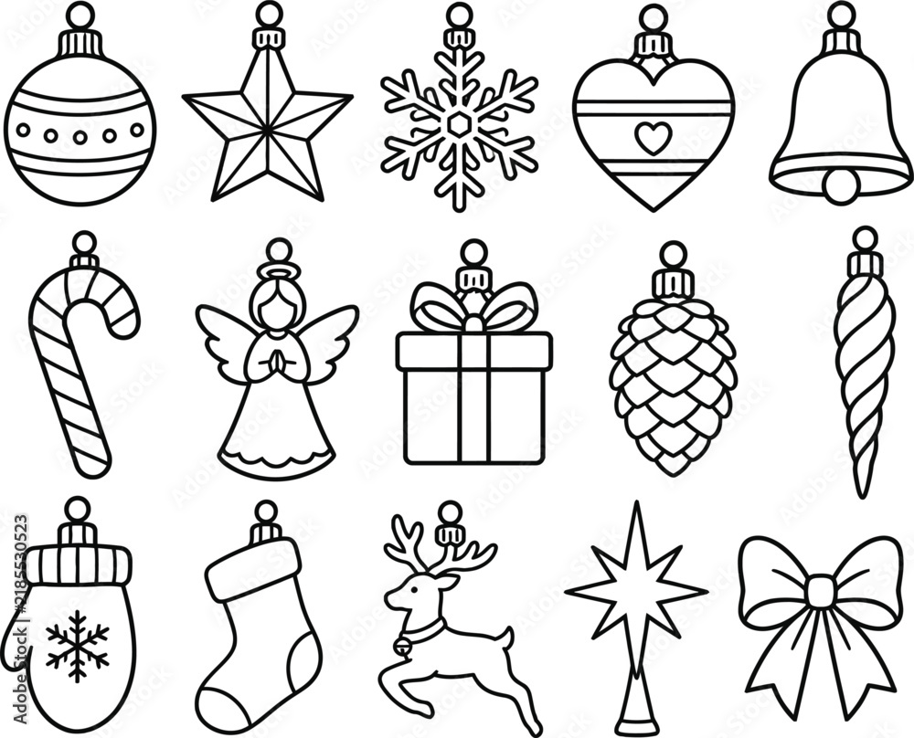 Fototapeta premium set of christmas elements