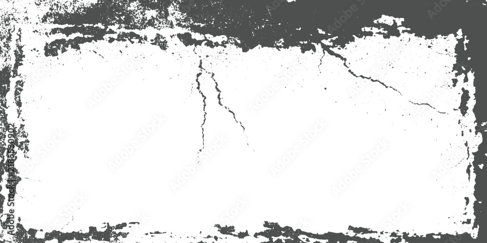 Fototapeta premium Black and White Grunge Distressed Border Texture