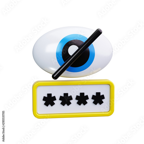 Obraz na płótnie Eye with Slash 3d render icons