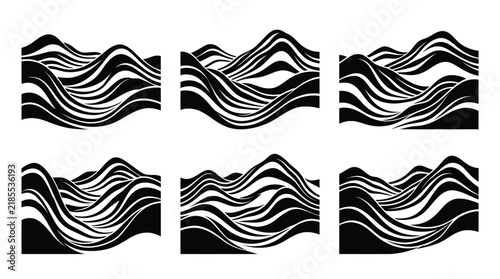 Stylized abstract fabric or textile patterns collection