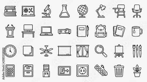 Fotografía Educational and Office Icons Set for Presentations Websites and Print Designs