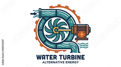 Water Turbine With Gear And Motor Generating Alternative Energy