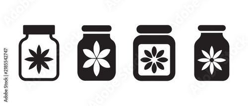 Herbal Cannabis Bottle Natural Product Outline Icon Collection.