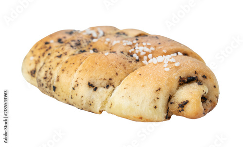 Brown salted bread or Shio pan with truffle mushroom flavor transparent background