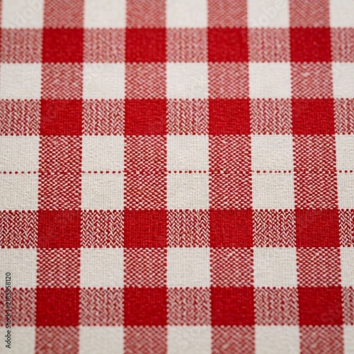Vintage red and white checkered fabric texture for nostalgic or rustic design projects