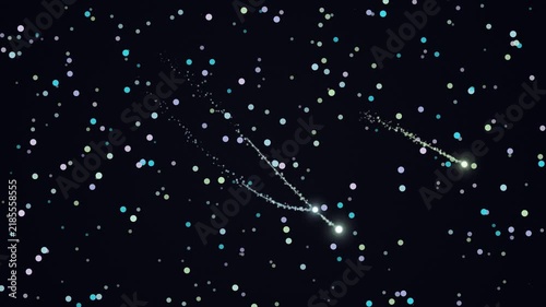 Celestial spectacle of shooting stars streaking across a dark, starry night sky, evoking wonder and awe