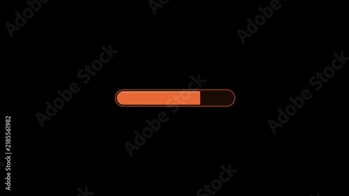 Download Progress Bar and Loading Process Animation Alpha Transparent Background. 4K Resolution