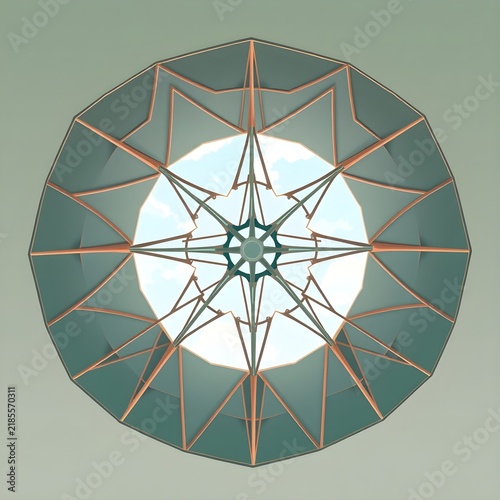 Obraz na płótnie Geodesic dome strut lattice structure with interconnected geometric framework