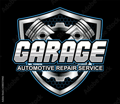 garage auto repair automotive logo business editable text effect font style template design