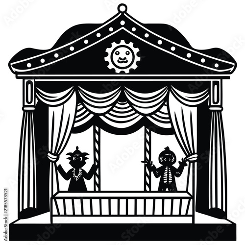 puppet-theater--isolated-on-pure-white-background-.eps
