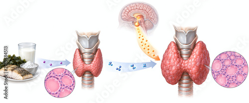Iodine Deficiency Feedback Pathway Causing Thyroid Goiter