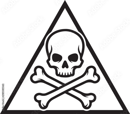 Fotografía Skull and crossbones warning sign and triangles for danger and toxic hazard design