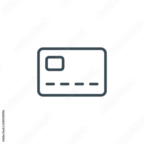 Quadro su tela Simple linear icon representing a generic plastic payment credit card for financ