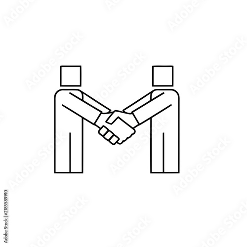 Two figures shaking hands