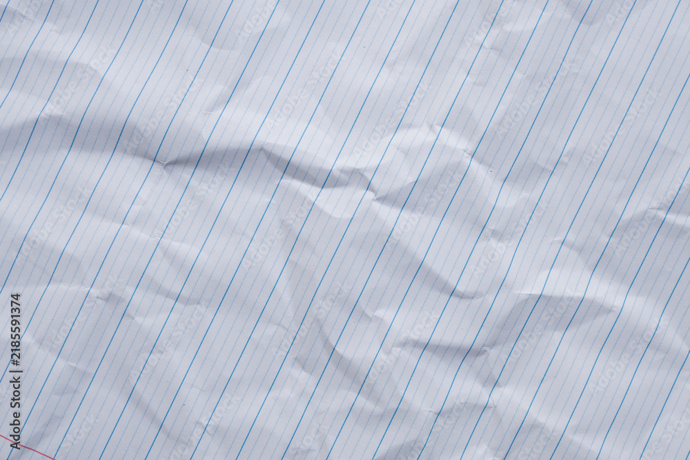 Obraz premium Blank crumpled lined notebook paper texture background