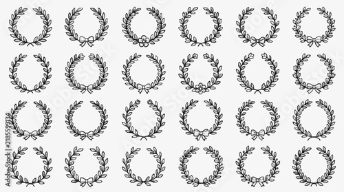 Elegant Laurel Wreaths Collection with Ribbon Accents for Awards and Decorations
