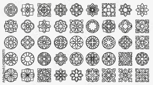 Elegant Floral and Geometric Lattice Patterns for Artistic Design Projects