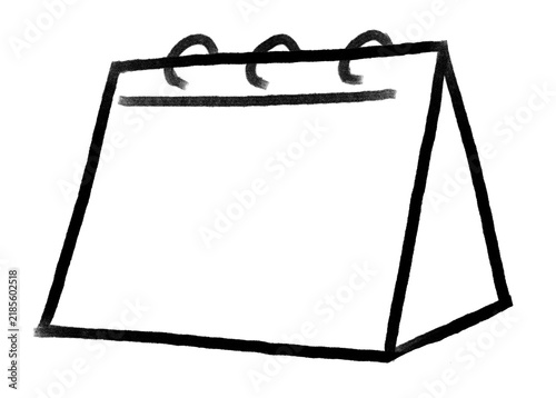 Blank Desktop Calendar: A simple, hand-drawn illustration of a desktop calendar with a blank page, ready for your important dates and reminders.