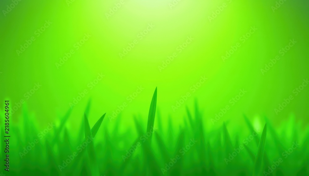 Fototapeta premium Bright green grass blades with glowing light effect background, texture nature