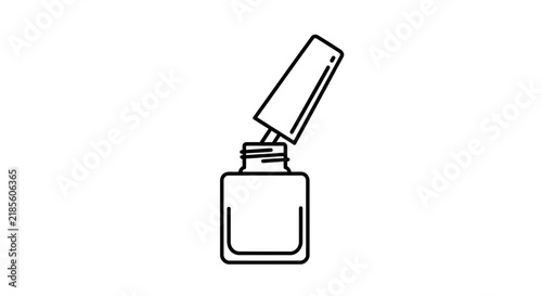 Nail Polish Bottle Open Isolated Icon Vector Art