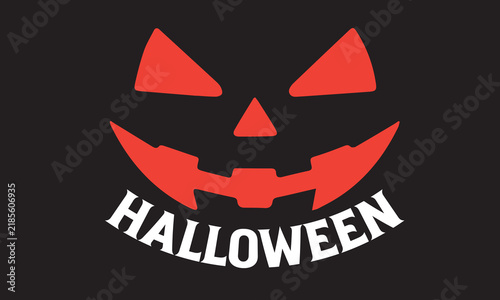 Halloween Pumpkin Face Typography Illustration for T-Shirt Design, EPS Vector