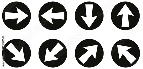 White directional arrow pointer set icon transparent PNG