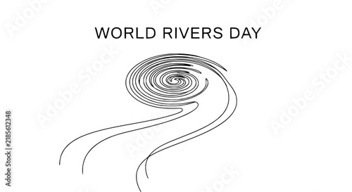 World Rivers Day abstract swirl illustration isolated