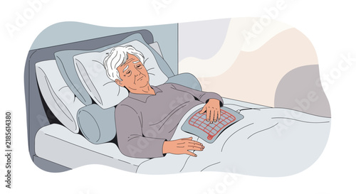 Elderly Person Resting Peacefully in Bed