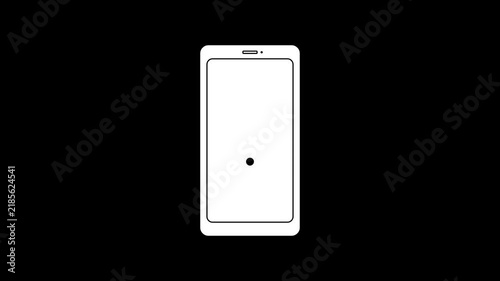 Abstract Digital Interface Concept Minimalist Outline of a Modern Mobile Device Screen with a Central Indicator, Ideal for Technology and Application Visuals