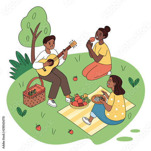 Summer Picnic and Music, generative AI.