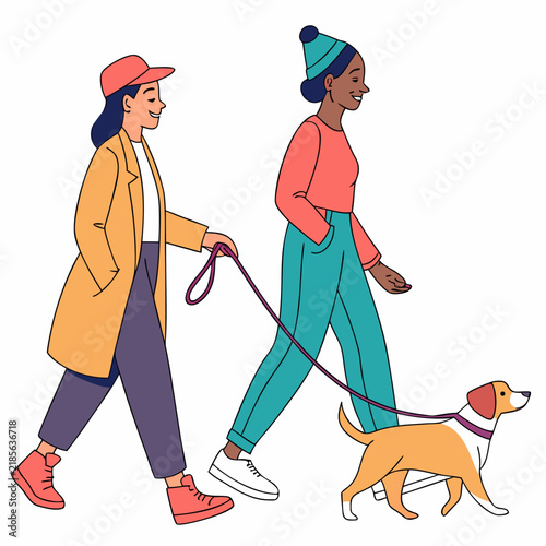 Dog Walking Friends, generative AI.