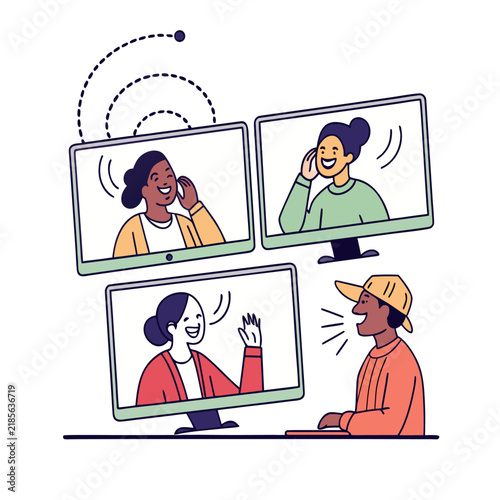 Virtual Group Video Call, generative AI. 