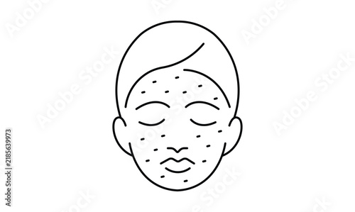 acne on skin outline icon isolated transparent background.