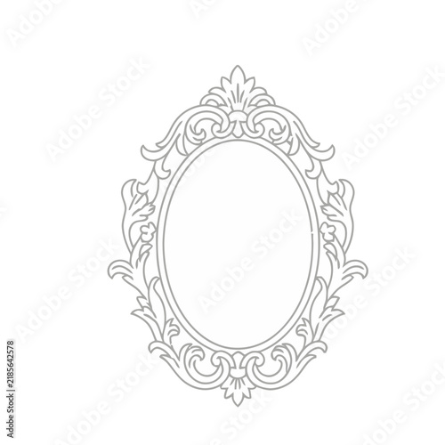 Ornate oval frame with floral and scrollwork elements