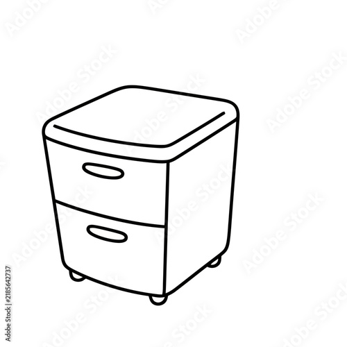 Two-drawer filing cabinet illustration