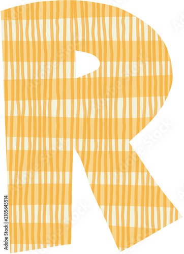 Patterned Letter R Alphabet Decorative Typography Graphic Element