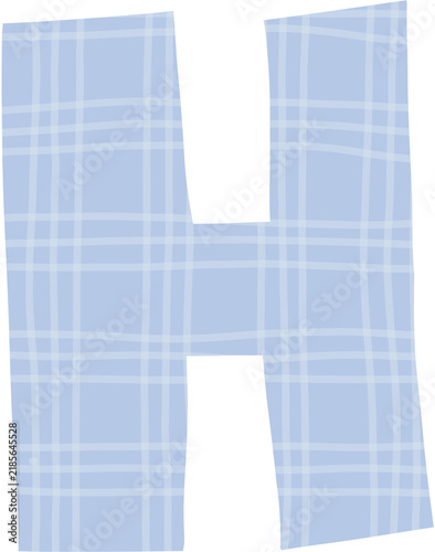 Checkered Pattern Letter H Alphabet Decorative Typography Graphic Element
